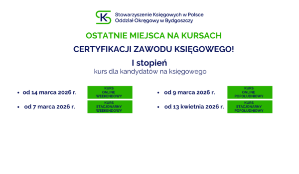 Kursy I stopnia certyfikacji zawodu księgowego! Ostatnia szansa na zapisy 📣⏰‼️