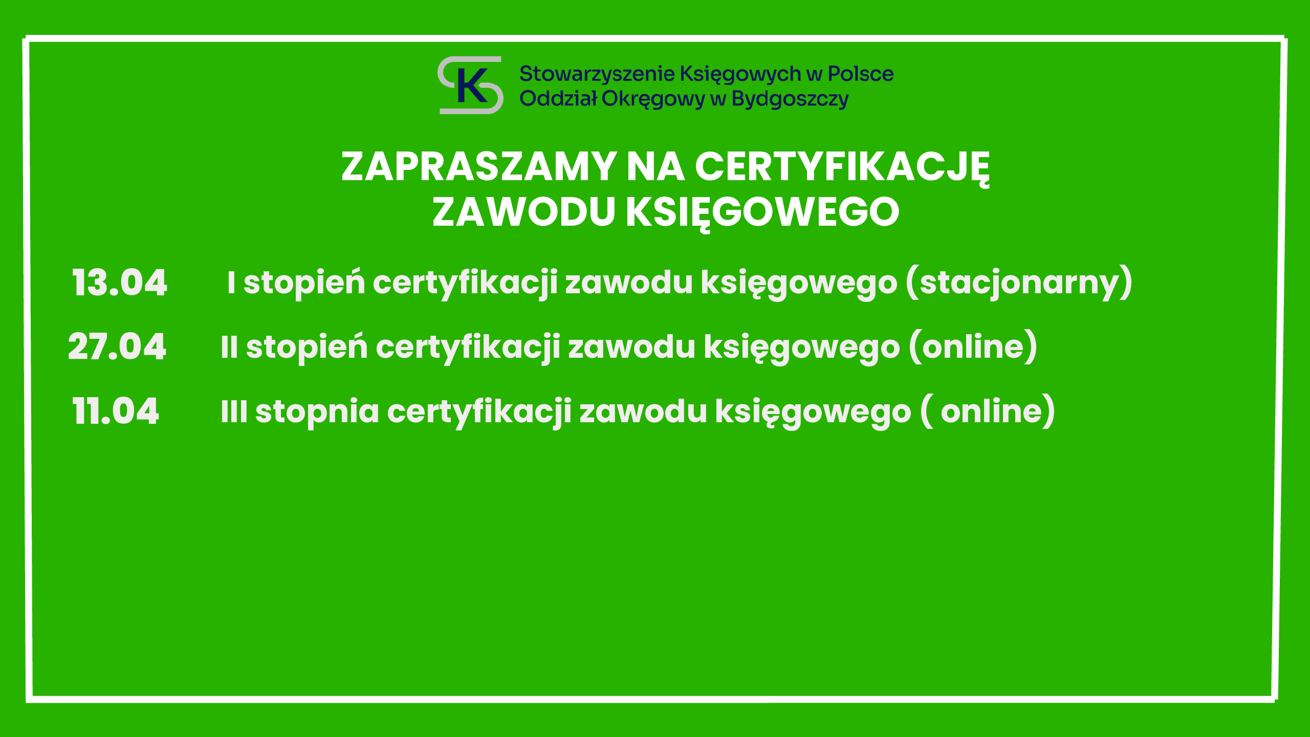 Kursy certyfikacji zawodu księgowego! Zapisz się📣‼️